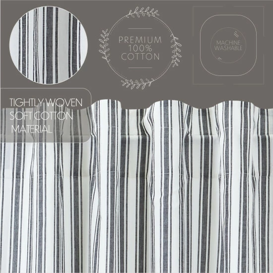 Coupon π VHC Brands Sawyer Mill Black Ticking Stripe Short Panel Set Of 2 63x36 π - Image 4
