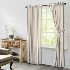 Discount π VHC Brands Grace Grain Sack Stripe Panel Set Of 2 84x40 π