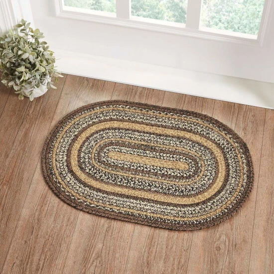 Best Sale π VHC Brands Espresso Jute Rug Oval W/ Pad 20x30 - 20" X 30" Oval π₯