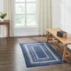 Best Sale 🥰 VHC Brands Great Falls Blue Jute Rug Rect W/ Pad 36x60 - 3'6" 🎉
