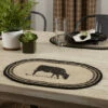 Coupon 👍 VHC Brands Sawyer Mill Charcoal Cow Jute Placemat Set Of 6 12x18 - Placemat 12x18 🔥