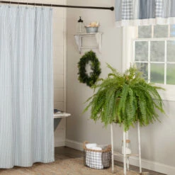 Buy 𧨠VHC Brands Sawyer Mill Blue Ticking Stripe Shower Curtain 72x72 π