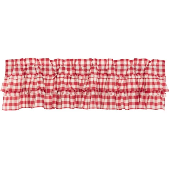 Outlet β VHC Brands Annie Buffalo Check Ruffled Valance Country Black/soft White π - Image 8