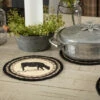 Discount 🌟 VHC Brands Sawyer Mill Charcoal Cow Jute Trivet 8 - Trivet 8 ❤️