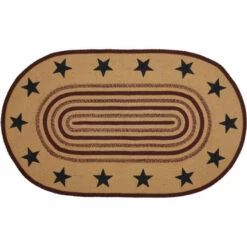 Budget 😀 VHC Brands Potomac Jute Rug Oval Stencil Stars W/ Pad 36x60 - 3' X 5' Oval 😉