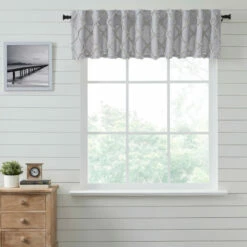 Discount π VHC Brands Frayed Lattice Creme & Black Valance 16x90 - M π§¨