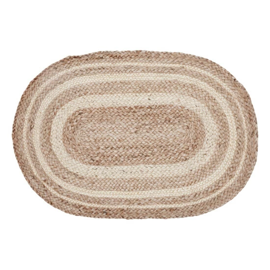 Hot Sale π VHC Brands Natural & Creme Jute Rug Oval W/ Pad 20x30 - 3'6" π₯° - Image 2