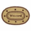 Budget 👏 VHC Brands Burgundy Tan Jute Rug Oval Welcome W/ Pad 20x30 - 20" X 30" Oval 🔔
