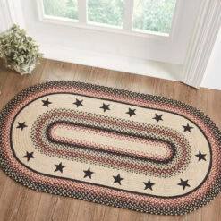 Buy π€© VHC Brands Colonial Star Jute Rug Oval W/ Pad 27x48 - 27" X 48" Oval π