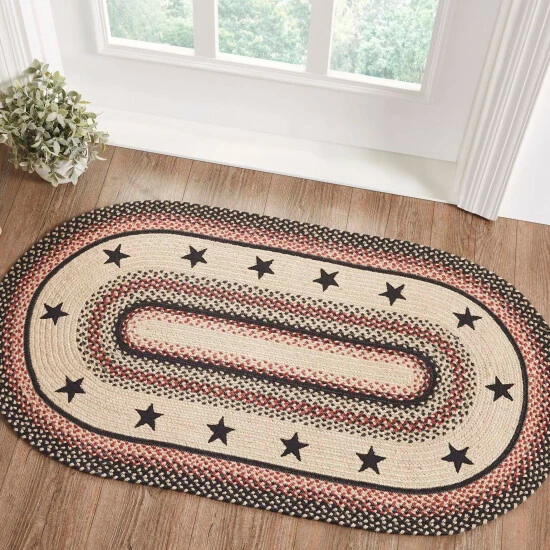 Buy π€© VHC Brands Colonial Star Jute Rug Oval W/ Pad 27x48 - 27" X 48" Oval π