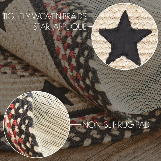 Buy π€© VHC Brands Colonial Star Jute Rug Oval W/ Pad 27x48 - 27" X 48" Oval π - Image 3