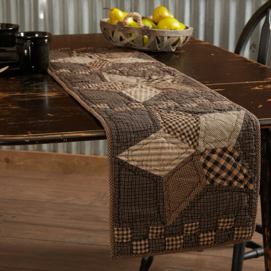 Wholesale π₯° VHC Brands Farmhouse Star Quilted Runner Charcoal/dark Tan/creme β - Image 7