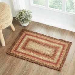 Cheap 😉 VHC Brands Ginger Spice Jute Rug Rect W/ Pad 20x30 - 20" X 30" Rectangle 👏