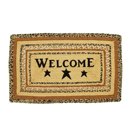 Flash Sale π― VHC Brands Kettle Grove Jute Rug Rect Stencil Welcome W/ Pad 20x30 - 20" X 30" π - Image 2