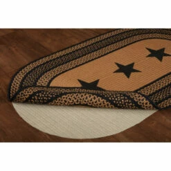 Cheapest ❤️ VHC Brands Farmhouse Jute Rug Oval Stencil Stars W/ Pad 27x48 - 27" X 48" 🧨