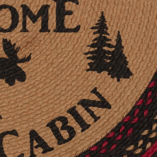 Brand new π VHC Brands Cumberland Stenciled Moose Jute Rug Half Circle Welcome To The Cabin - 16.5" X 33" Half Circle π - Image 3