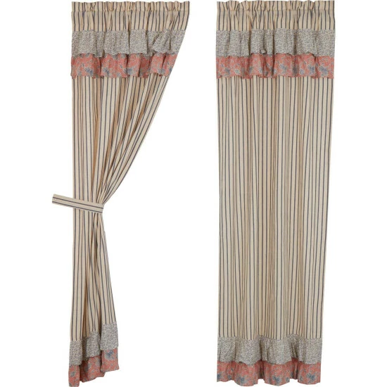 Best reviews of π― VHC Brands Kaila Ticking Blue Ruffled Panel Set Of 2 84x40 βοΈ - Image 2