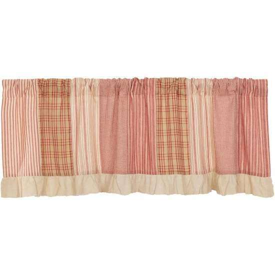 Promo π VHC Brands Sawyer Mill Patchwork Valance Country Red/dark Tan/dark Creme β - Image 7