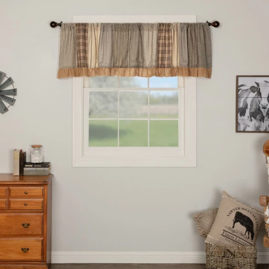 Promo π VHC Brands Sawyer Mill Patchwork Valance Country Red/dark Tan/dark Creme β - Image 8