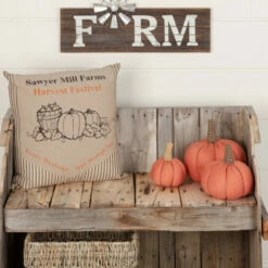 Wholesale 💯 VHC Brands Sawyer Mill Charcoal Harvest Festival Pillow 18x18 ⭐