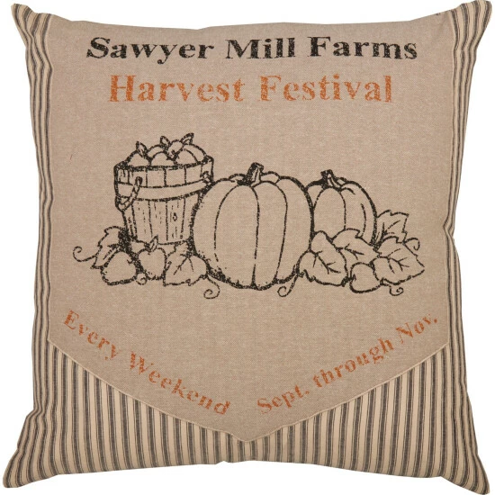 Wholesale π― VHC Brands Sawyer Mill Charcoal Harvest Festival Pillow 18x18 β - Image 3