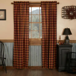 Coupon 🌟 VHC Brands Heritage Farms Primitive Check Panel Set Of 2 84x40 - Panel 84x40 🎉