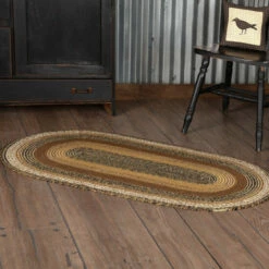 Best Pirce 🛒 VHC Brands Kettle Grove Jute Rug Oval W/ Pad 27x48 - 27" X 48" 🤩
