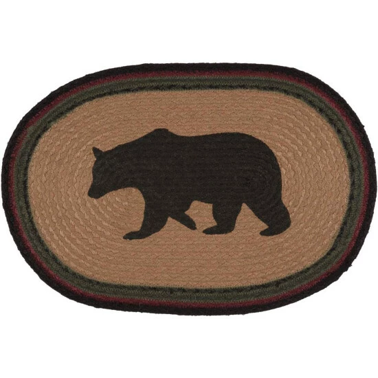 Best Pirce π VHC Brands Wyatt Stenciled Bear Jute Placemat Oval Set Of 6 12x18 - Placemat 12x18 π― - Image 3