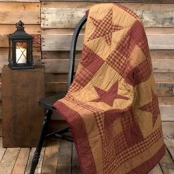 Hot Sale 🛒 VHC Brands Ninepatch Star Quilted Throw 60x50 🧨