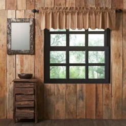 Top 10 🎉 VHC Brands Tan Rustic Kitchen Curtains Valance Rod Pocket Cotton Plaid - 16x72 🎁