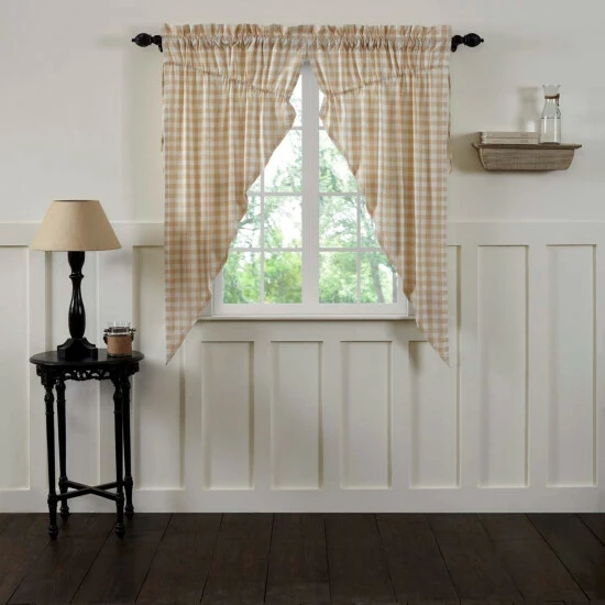 Brand new π VHC Brands Annie Buffalo Check Short Prairie Panel Set - Prairie Panel 63x36 - Prairie Panel 63x36 Antique White/ash Grey β - Image 4