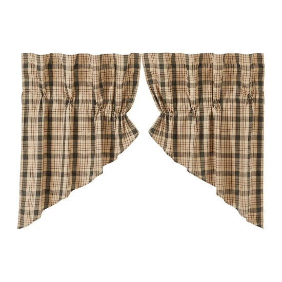 Buy 𧨠VHC Brands Cider Mill Plaid Prairie Swag Set Of 2 36x36x18 π - Image 2