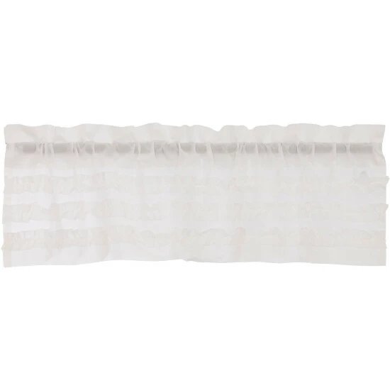 Best Pirce ⌛ VHC Brands White Ruffled Sheer Petticoat Valance 16x60 ⌛ - Image 2