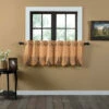 Hot Sale 🎉 VHC Brands Tan Primitive Kitchen Curtains VHC Maisie Tier Pair Rod Pocket Cotton Floral - Flower Buttons 🥰