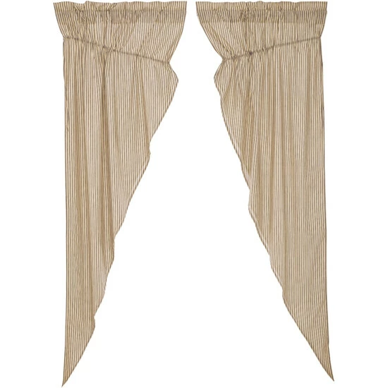 Budget π VHC Brands Sawyer Mill Ticking Stripe Long Prairie Panel Set - Prairie Panel 84x36 - Prairie Panel 84x36 Country Red/dark Tan βοΈ - Image 5