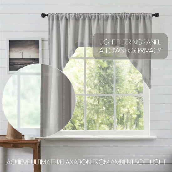 Cheapest π VHC Brands Burlap Dove Grey Swag Set Of 2 36x36x16 β