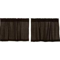Coupon ⌛ VHC Brands Farmhouse Kitchen Curtains VHC Cotton Burlap Tier Pair Rod Pocket Solid Color 🛒
