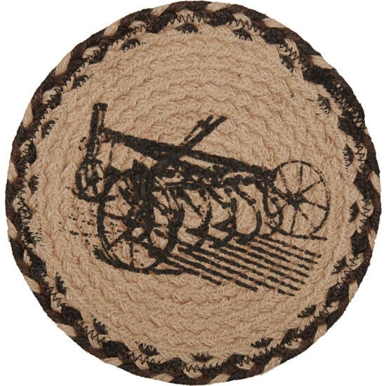Cheapest ⭐ VHC Brands Sawyer Mill Charcoal Plow Jute Trivet 8 - Trivet 8 ✔️ - Image 2