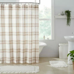 Top 10 😍 VHC Brands Wheat Plaid Shower Curtain 72x72 ✨