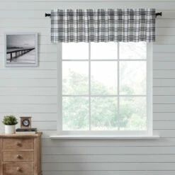 Deals 🎁 VHC Brands Sawyer Mill Black Plaid Valance 16x90 - M 🛒
