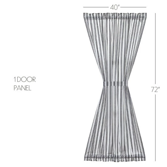 Wholesale π VHC Brands Sawyer Mill Black Ticking Stripe Door Panel 72x40 π - Image 2