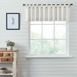 Wholesale 🧨 VHC Brands Stitched Burlap White Valance 16x90 - M ❤️