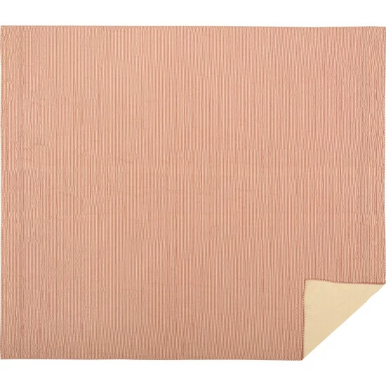Best Pirce π₯ VHC Brands Sawyer Mill Ticking Stripe Quilted Coverlet Country Red/dark Tan β - Image 8