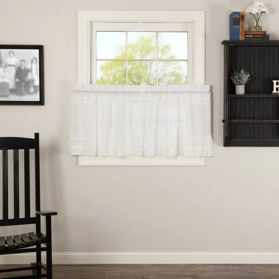 Deals β VHC Brands White Ruffled Sheer Petticoat Tier Set Of 2 π