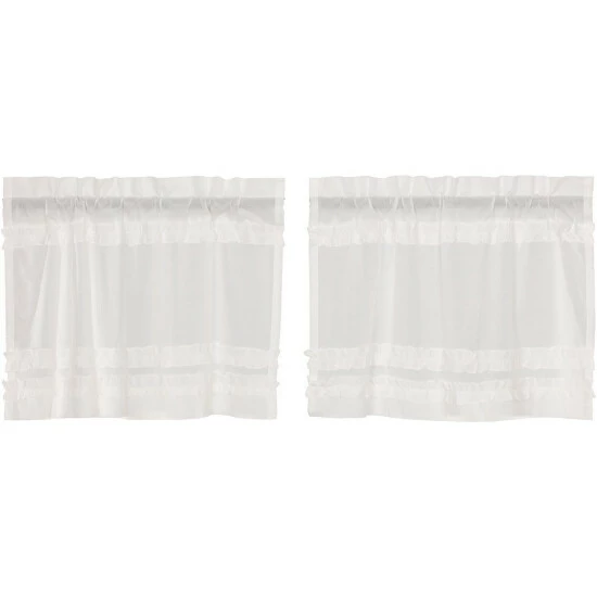 Deals β VHC Brands White Ruffled Sheer Petticoat Tier Set Of 2 π - Image 2