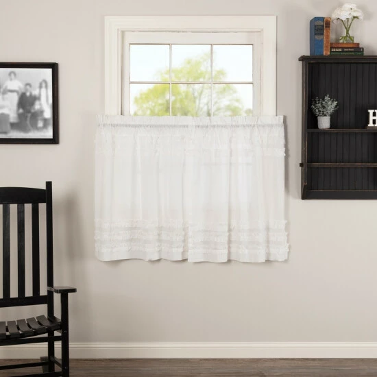 Deals β VHC Brands White Ruffled Sheer Petticoat Tier Set Of 2 π - Image 3