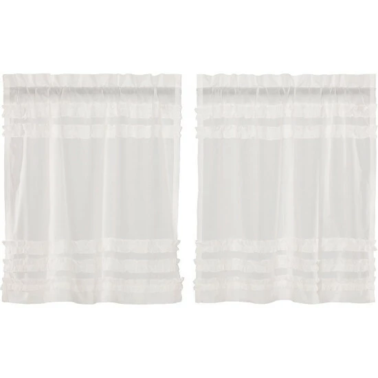 Deals β VHC Brands White Ruffled Sheer Petticoat Tier Set Of 2 π - Image 4