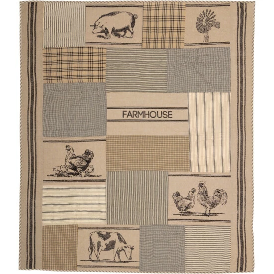 Best deal ❤️ VHC Brands Sawyer Mill Farm Animal Throw Denim Blue/soft White ✔️ - Image 3