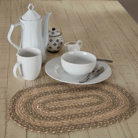 Best Pirce β VHC Brands Cobblestone Jute Oval Placemat 12x18 π₯° - Image 2