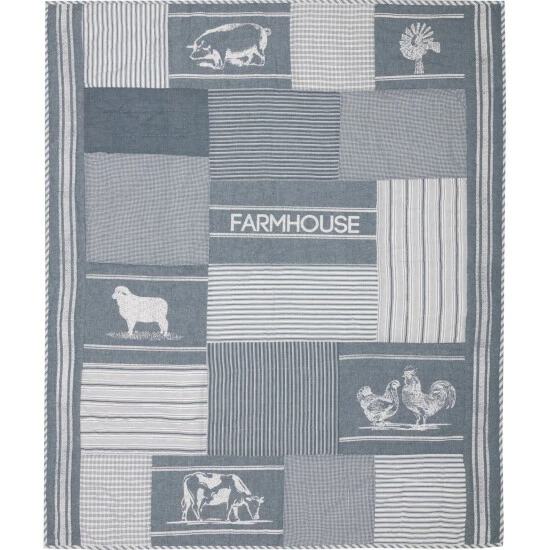 Best deal ❤️ VHC Brands Sawyer Mill Farm Animal Throw Denim Blue/soft White ✔️ - Image 6